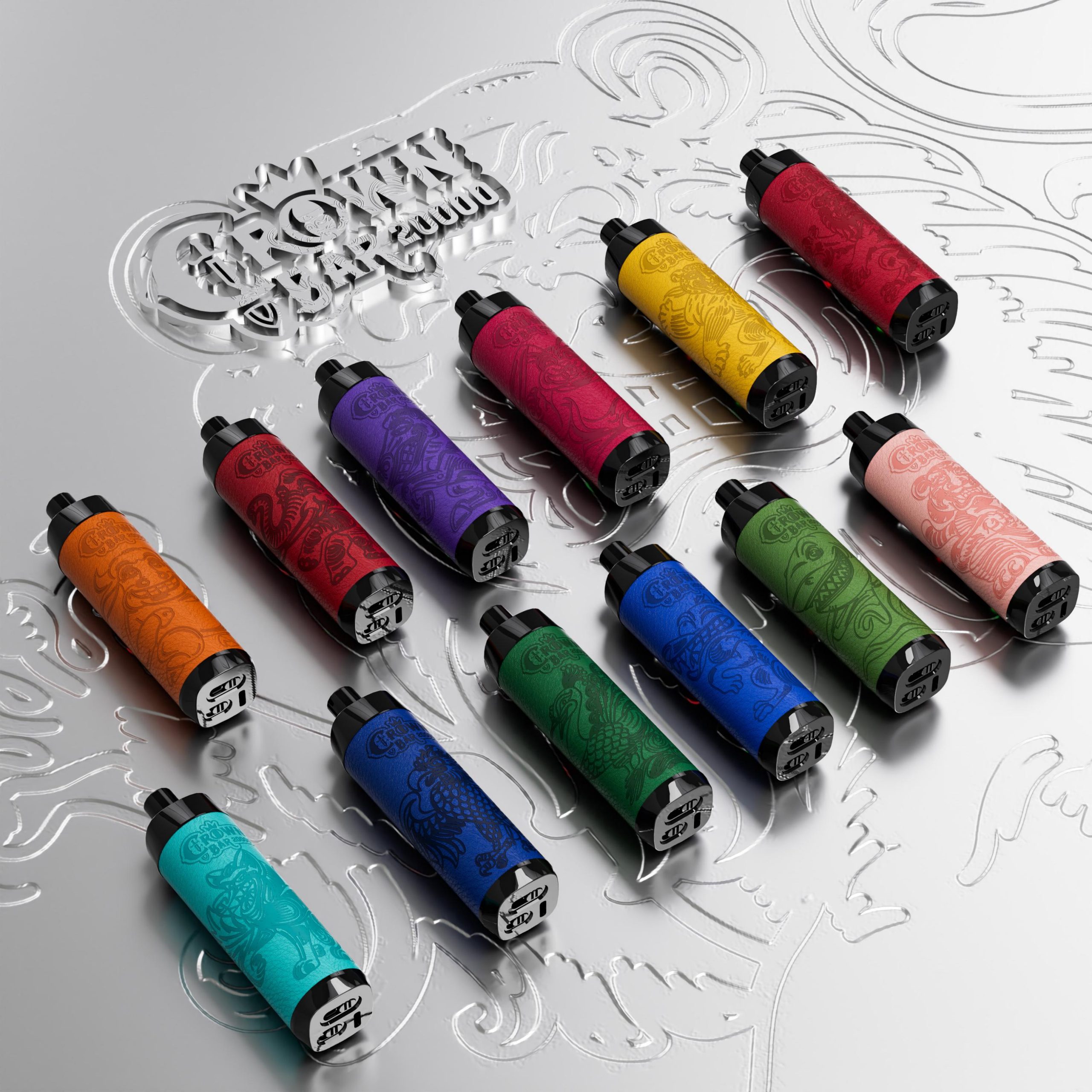 alfakarjuice.com AL FAKHER CROWN BAR 20K(20000) Puffs 30ML E-liquid LCD Screen Leather Wrap 850mAh Type-C Battery Disposable Vape
