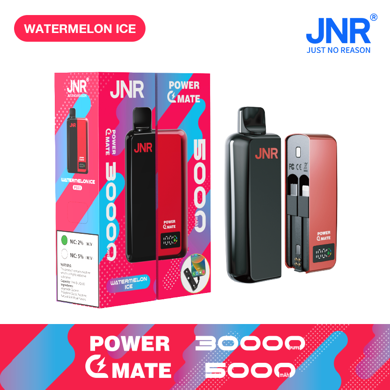 alfakarjuice.com JNR POWER MATE 30K(30000) Puffs 30ML E-liquid Smart LCD Screen 2% 5% Nicotine 5000mAh Powerbank Battery Disposable Vape